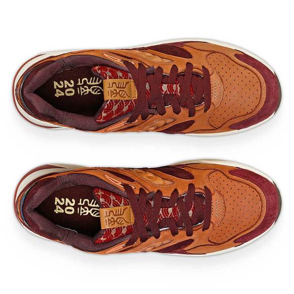 NEW SAUCONY men grid shadow 2 dragon sneaker in rust - Picture 4 of 5